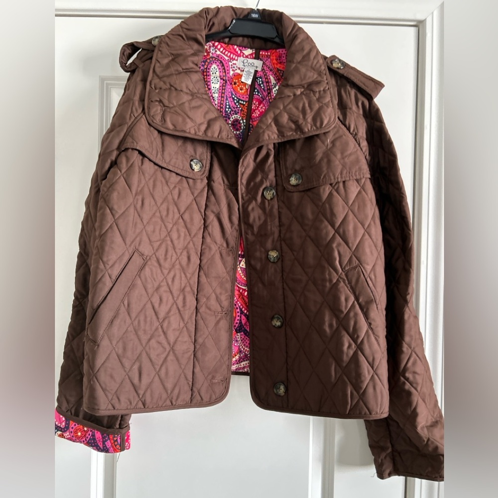 Lilly Pulitzer Brown Quilted Jacket